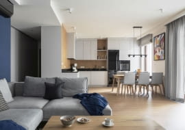 Przytulny minimalizm - aranżacja 70-metrowego mieszkania projektu pracowni MGN