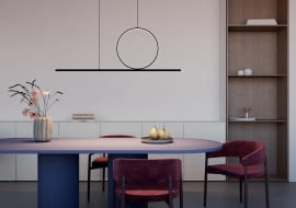 Oświetlenie nad stołem.