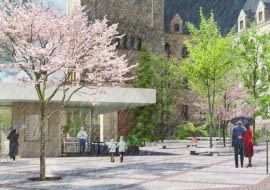 I miejsce w konkursie na projekt zagospodarowania dziedzińca przed Centrum Kultury Zamek w Poznaniu - Aleksander Wadas Studio.