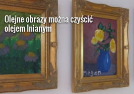 Ramę i sam obraz powinno się czyścić osobno. Metodę oczyszczania płótna najlepiej przetestować na tej części, która jest schowana pod ramą