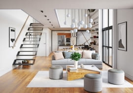 Podział na strefy w salonie oznacza konieczność doświetlenia każdej z nich. Pomóc w tym mogą systemy niewymagające rozbudowy istniejącej instalacji, a umożliwiające montaż różnych opraw. Tutaj System Cameleon.