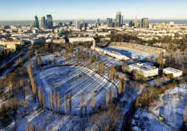 Budowa Nowej Skry - widok z drona