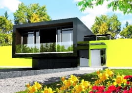 Elewacja północna, dom z rodzinną kuchnią