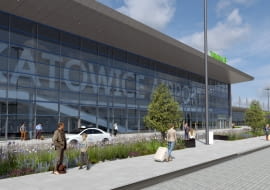 Zielone rozwiązania demonstracyje Archiclima przed terminalami i na parkingu Katowice Airport