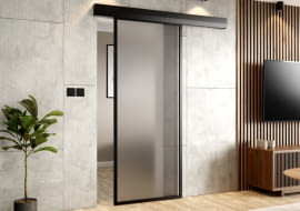 DRZWI PRZESUWNE SYSTEM 65 ALUMINIUM CZARNE SATYNA