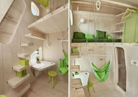 mały dom, małe wnętrza, małe mieszkania, mieszkanie dla studenta, pokój dla studenta