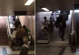 Schody na przystanku metra Odenplan w Sztokholmie