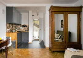 wystrój wnętrz, kawalerka, małe mieszkanie