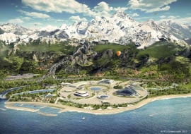 An undated handout of a computer generated image provided by Government-owned corporation Olympstroy shows a view of the planned layout of venues and transport links for the 2014 Winter Olympics in the Russian Black Sea resort of Sochi. To match Special Report RUSSIA-SOCHI/ REUTERS/GK Olympstroy/Handout (RUSSIA - Tags: POLITICS SPORT OLYMPICS) ATTENTION EDITORS - THIS IMAGE WAS PROVIDED BY A THIRD PARTY. FOR EDITORIAL USE ONLY. NOT FOR SALE FOR MARKETING OR ADVERTISING CAMPAIGNS. THIS PICTURE IS DISTRIBUTED EXACTLY AS RECEIVED BY REUTERS, AS A SERVICE TO CLIENTS