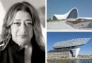 Fot z lewej: Zaha Hadid; Fot z prawej na górze: Heydar Aliyev Cultural Centre w Baku; Fot. z prawej na dole: Port House w Porcie w Antwerpii