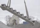 Betonowe schody wydrukowane w technologii 3D na stacji kolejowej w Ełku