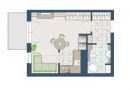 Plan mieszkania, kawalerka