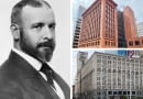 Z lewej: Louis Henry Sullivan; Z prawej na górze: Wainwright Building w St. Louis; Z prawej na dole: Auditorium Building w Chicago