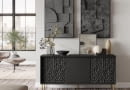 Elegancka czarna trójwymiarowa komoda 155cm