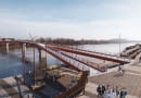 Nowy warszawski most pieszo-rowerowy przez Wisłę. Proj. Schuessler-Plan Inżynierzy