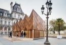 21.10.2015. Le Pavillon Circulaire, Hotel de Ville. fait de materiaux essentiellement recupérés. Arch: Encore heureux