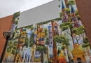 Mural Tytusa Brzozowskiego na ścianie powstającej przy ul. Stefana Okrzei 27 inwestycji "Na Okrzei"