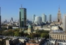 Panorama Warszawy z budynkiem Cosmopolitan przy Twardej