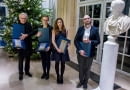 15-lecie izby Architektów. Na zdjęciu nagrodzeni dziennikarze: Piotr Sarzyński, Anna Cymer, Ewa Karendys oraz Filip Springer (Grand Prix).
