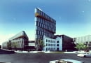 Wizualizacja nowej siedziby firmy Comarch, która powstanie na rogu ulic Jaracza i Uniwersyteckiej w Łodzi