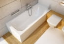 Filon/AQUAFORM. Wanna z akrylu odpornego na odbarwienia i ciepłego w dotyku; prostokątna konstrukcja sprawdzi się w ściennych wnękach; wymiary: szer. 70 cm, dł.: 140, 150, 160 i 170 cm. Cena: 467-479 zł, www.aquaform.pl