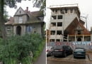 Z lewej: willa Monte w 2012 roku. Z prawej: przebudowa willi.