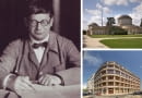 Z lewej: Hans Poelzig w 1927 roku; Z prawej u góry: Pawilon Czterech Kopuł we Wrocławiu; Z prawej na dole: Biurowiec we Wrocławiu (na skrzyżowaniu ulicy Ofiar Oświęcimskich z ulicą Łaciarską)