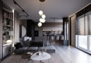 Monochromatyczne mieszkanie w odcieniach szarości