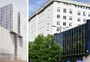 Z lewej: wizualizacja nowej siedziby NBP; z prawej: siedziba NBP