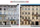 Kamienica przy ul. Wólczańskie 151 wyremontowana w ramach programu "Mia100 Kamienic" - stan przed i po przeprowadzeniu prac