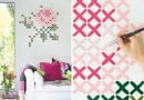 haft krzyżykowy, ściana, DIY, zrób to sam
