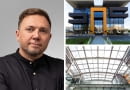 Z lewej: Maciej Zuber; Z prawej: biurowiec JSW w Katowicach