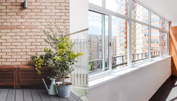 Balkon ukryty w ścianie