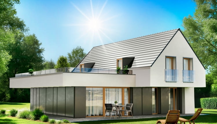 Dachówka betonowa Braas Teviva TermoComfort w kolorze grafitowym