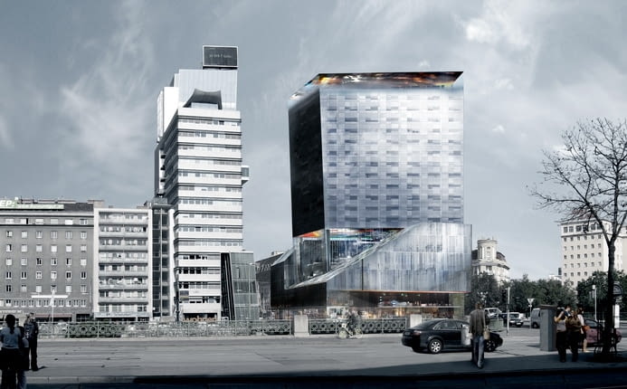jean nouvel, wiedeń, austria, wieżowce, wieżowiec, hotel, Praterstrasse 1