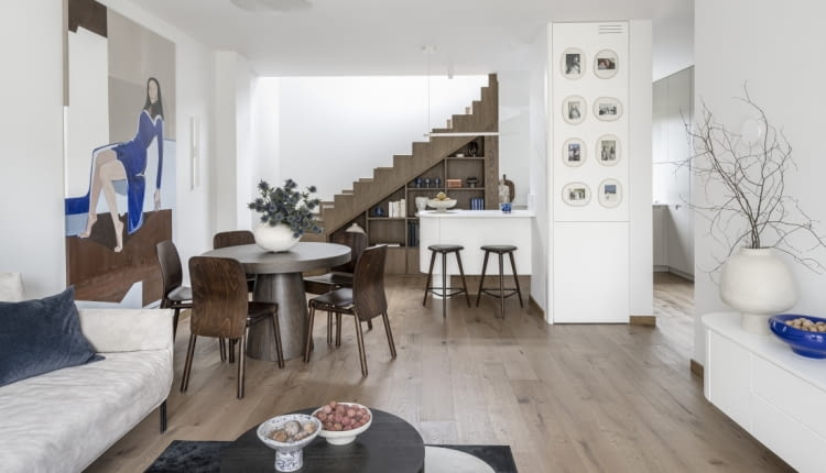 105-metrowy apartament dla pary inspirowany Bauhausem