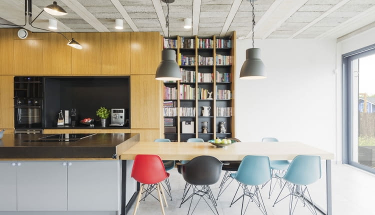 dom, beton, aranżacja wnętrza