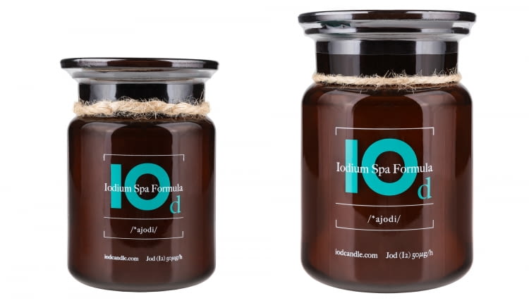 Świeca z dodatkiem jodu