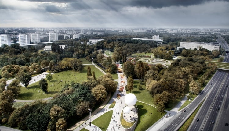 Projekt rewitalizacji Pola Mokotowskiego pracowni WXCA