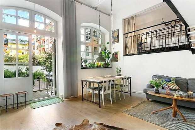 loft, mieszkanie w fabryce, mieszkanie w dawnej fabryce, styl LOFT, styl skandynawski