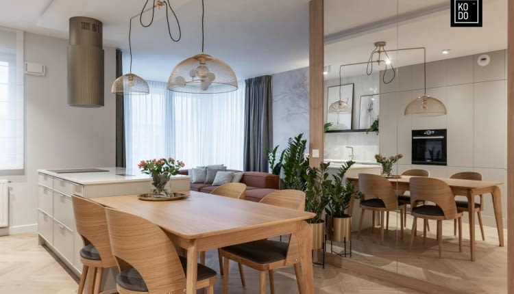 100-metrowe mieszkanie w Warszawie w barwach ziemi