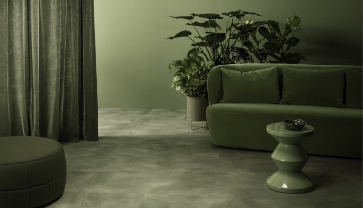 Monochromatyczna aranżacja z podłogami Quick-Step