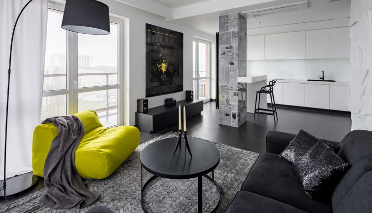 Czarno-biały apartament w minimalistycznym stylu