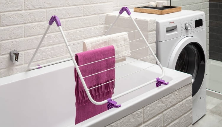 Stojąca suszarka (nawannowa lub balkonowa) FLEX DRY 3 W 1, lakierowany metal, 177 x 66 cm, wys. 98 cm, 134 zł, Castorama