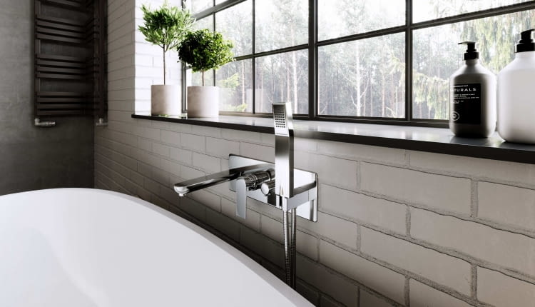 Algeo Square - bateria wannowa podtynkowa ścienna aranżacja