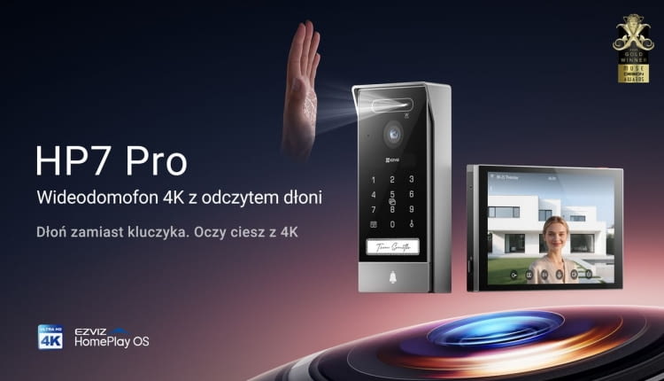 EZVIZ HP7 Pro – wideodomofon 4K z biometrią dłoni