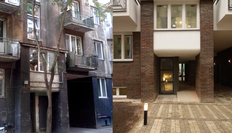 Kamienica przy ulicy Ogrodowej 65, zdjęcia przed i po renowacji