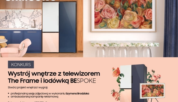 ,,Wystrój wnętrze z telewizorem The Frame i lodówką BESPOKE"