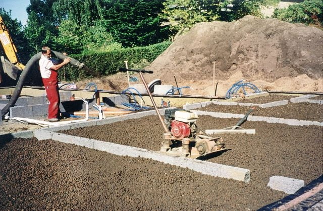 Podłoga na gruncie, ocieplona keramzytem