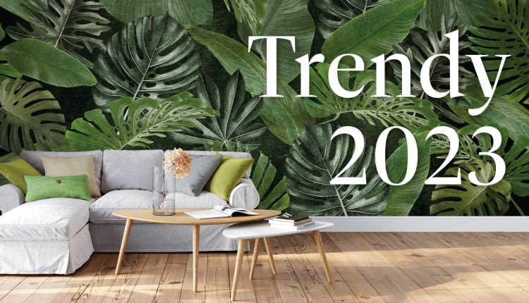 1. Mural egzotyczne liście 400 x 280 cm 599.00 zł 2. Poduszka Leya beżowa i szara 49.90 zł/szt 3. Poduszka z guzikiem Vintage 35.50 zł 4. Panele podłogowe dąb Tanganika 89.99 zł/m2